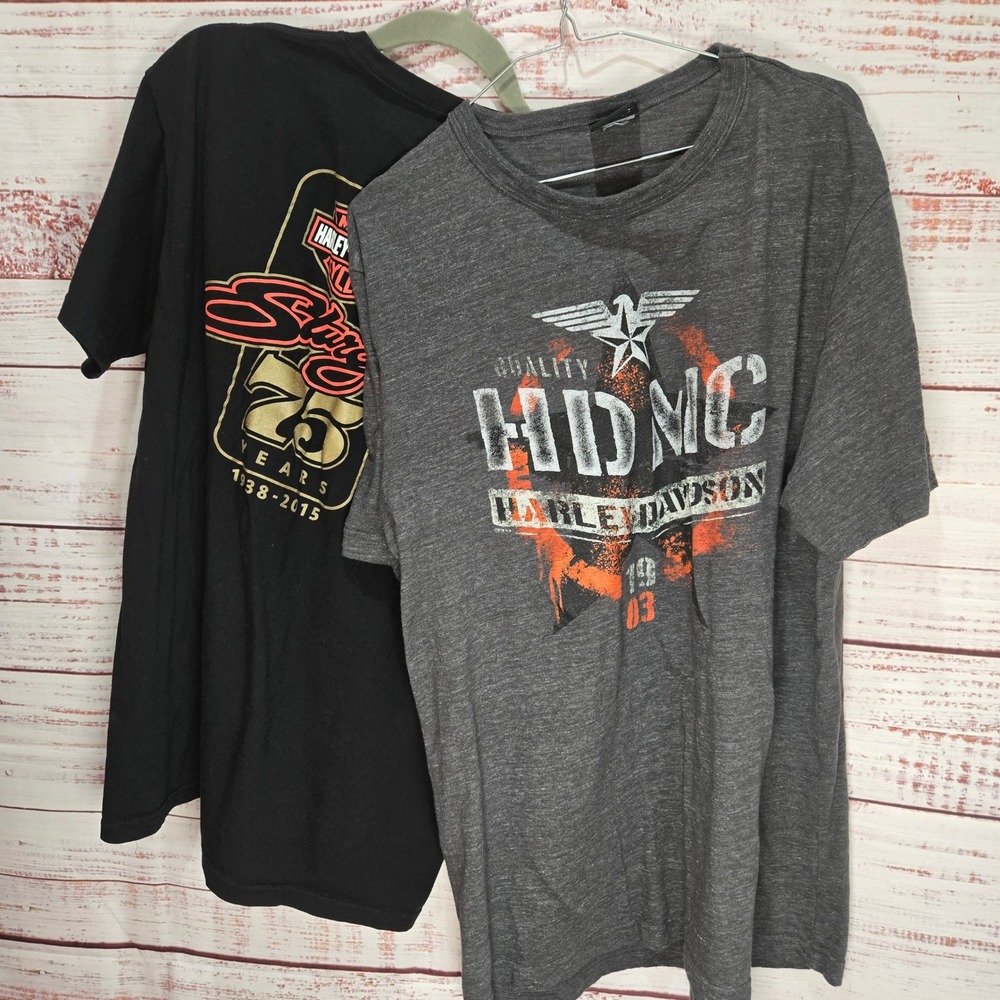 Harley Davidson T-Shirt Bundle Men Large Sturgis 75th Anniversary Big Barn Pinup